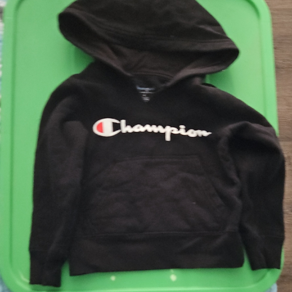 Champion Kids Black Logo Hoodie